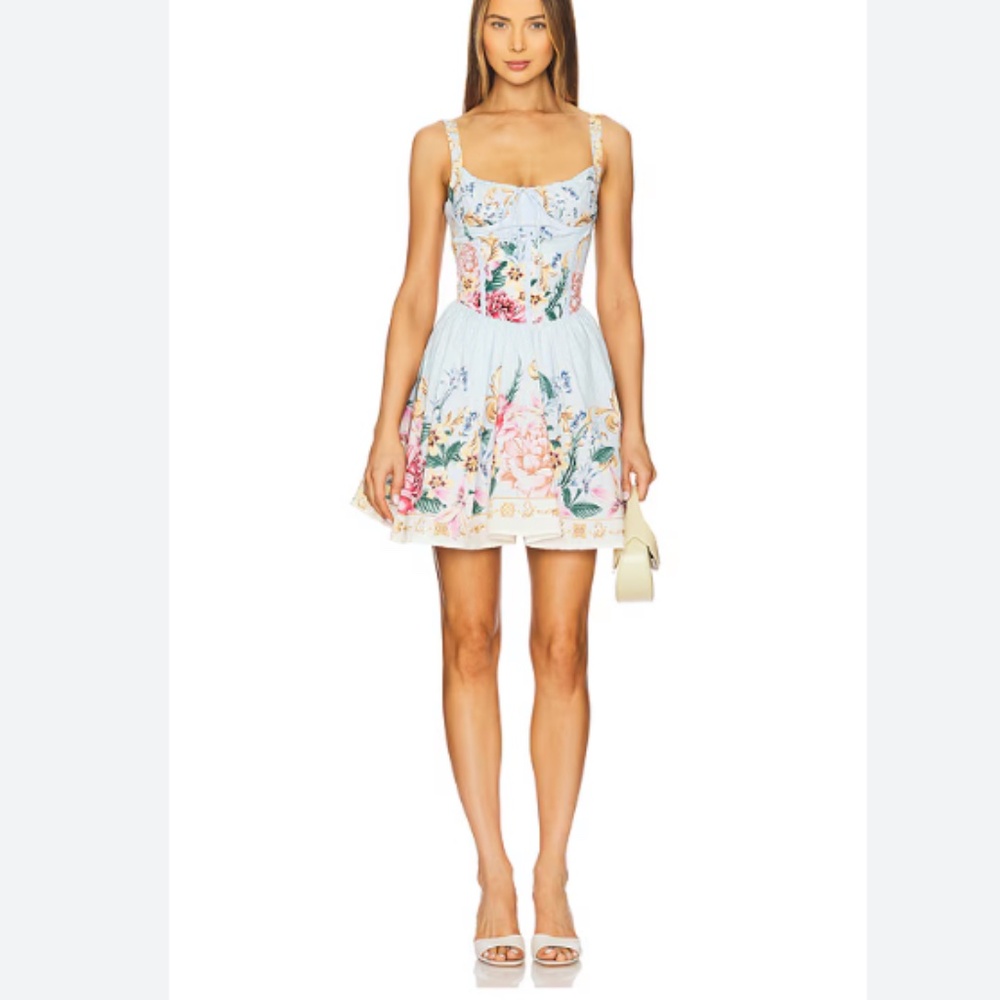 Agua Bendita Riveria Radiance Spring Blush Floral Cotton Minidress Large L dress - Picture 4 of 8